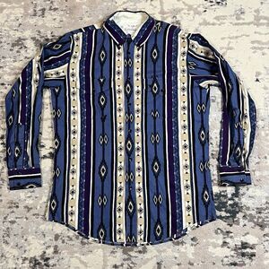 Vintage Longhorn Niver Western Aztec Shirt Long Sleeve Button Up Men’s L/XL